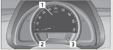 Skoda Citigo. Abb. 2 Kombi-Instrument - Variante 1