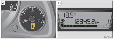 Skoda Citigo. Abb. 4 Kraftstoffvorratsanzeige