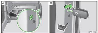 Skoda Citigo. Abb. 13 Notverriegelung der Tür