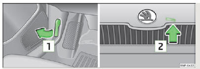 Skoda Citigo. Abb. 95 Motorraumklappe entriegeln