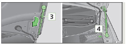 Skoda Citigo. Abb. 96 Motorraumklappe sichern