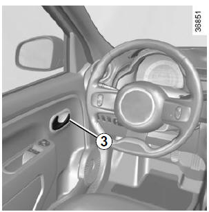 Renault Twingo. Öffnen von innen