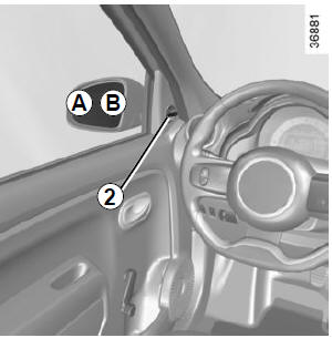 Renault Twingo. Manuell verstellbare Außenspiegel