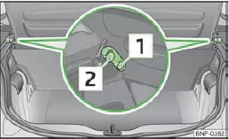 Skoda Citigo. Abb. 41 Gepäckraumabdeckung ausbauen / einbauen