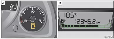 Skoda Citigo. Abb. 4 Kraftstoffvorratsanzeige