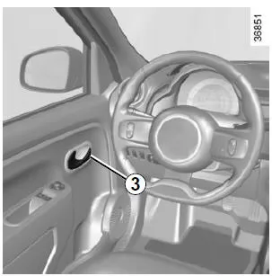 Renault Twingo. Öffnen von innen